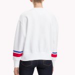 Sweat femme Tommy Jeans blanc T rouge