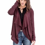 Gilet Le Temps des Cerises femme coupe cardigan modèle Pulsar bordeaux