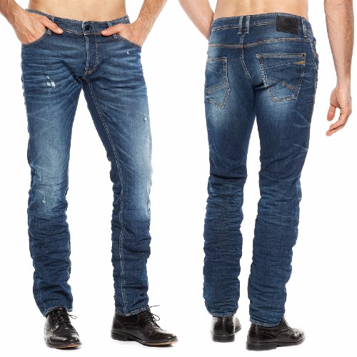 Jeans homme Japan Rags 711 Basic coupe ajustée délavage WT177