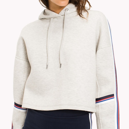 Sweat femme Tommy Hilfiger Jeans gris avec bandes