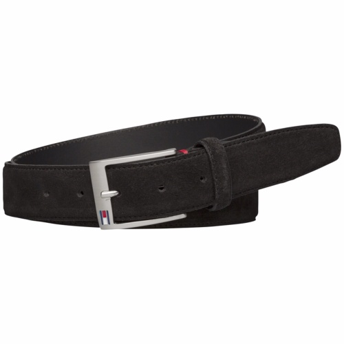 Ceinture en cuir Tommy Hilfiger Pieter en daim noir