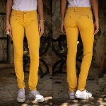 Jean Freeman T Porter  Alexa Slim Magic Color jaune pour femme