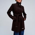 Manteau en drap de laine marron Salsa femme