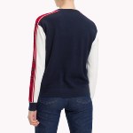 Pull femme Tommy Jeans bleu marine, blanc et rouge