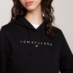 Sweat capuche noir Tommy Jeans femme logo brodé