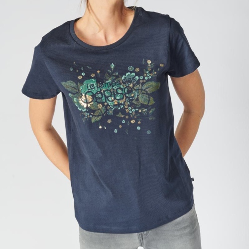 T Shirt Le Temps des Cerises femme Frankie bleu marine