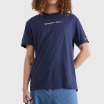 T Shirt Tommy Jeans bleu marine avec logo brodé