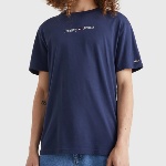 T Shirt Tommy Jeans bleu marine avec logo brodé