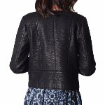 Blouson Le Temps des Cerises femme modèle Bubble en simili cuir noir coupe perfecto