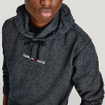 Sweat capuche Tommy Hilfiger Jeans homme noir chiné