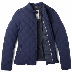 Blouson femme Tommy Hilfiger coupe veste modèle Gaby bleu marine doublée duvet plumes