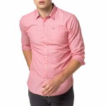 Chemise rose Tommy Hilfiger en coton coupe regular