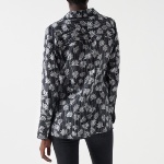 Blouse Salsa noire avec motifs blancs imprimés