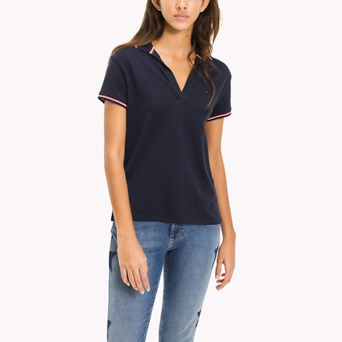 Polo femme bleu marine Tommy Hilfiger Jeans