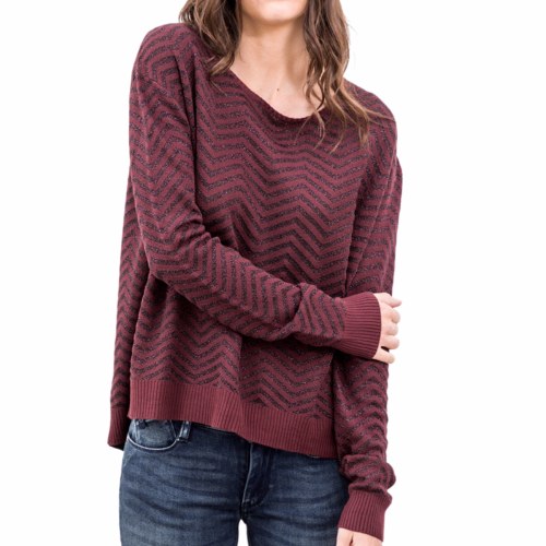 Pull Le Temps des Cerises femme modèle Ceres bordeaux