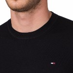 Pull Tommy Hilfiger homme modèle Tamber noir, col rond