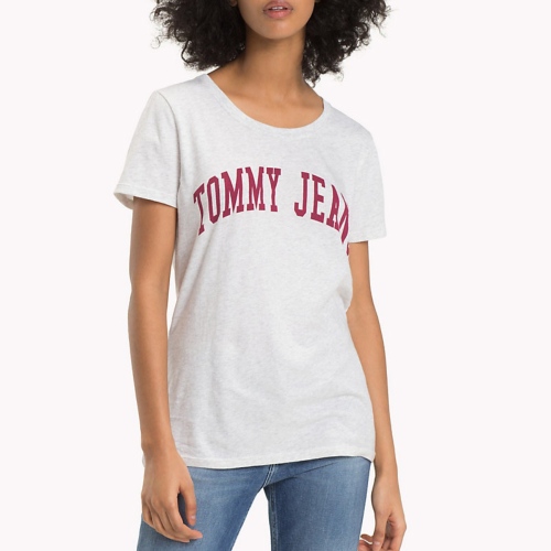 T Shirt femme Tommy Jeans gris