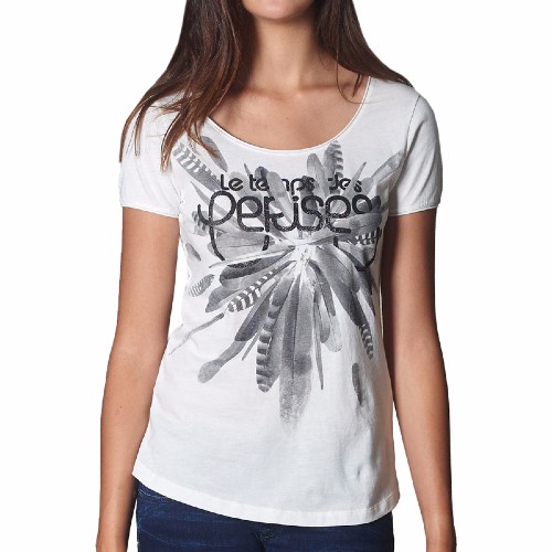 T Shirt Le Temps des Cerises modèle Swan en coton blanc