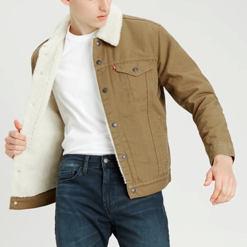 Blouson Levi's ® homme modèle Canvas Sherpa Trucker coloris cougar