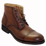 Boots Tommy Hilfiger homme en cuir cognac foncé haute qualité