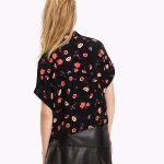 Chemisier femme Tommy Hilfiger noir imprimé de fleurs