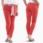 Pantalon chino femme Le Temps des Cerises Lidy rouge lipstick