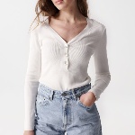 Pull Salsa Jeans femme blanc