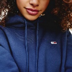 Sweat à capuche Tommy Hilfiger Jeans femme bleu marine