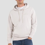 Sweat capuche Replay Jeans gris blanc