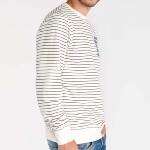 Sweat Le Temps des Cerises homme Parlin blanc rayé