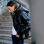 Doudoune noire brillante Freeman T Porter Vardia