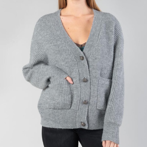 gilet cardigan Le Temps des Cerises Huna gris