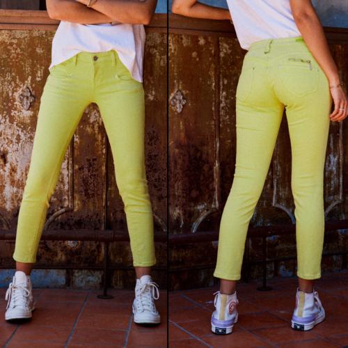 Jean 7-8 éme Freeman T Porter Alexa Cropped magic color jaune