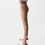 Pantalon taille haute Salsa femme beige