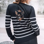 Pull Freeman T Porter femme Lea Stripes noir