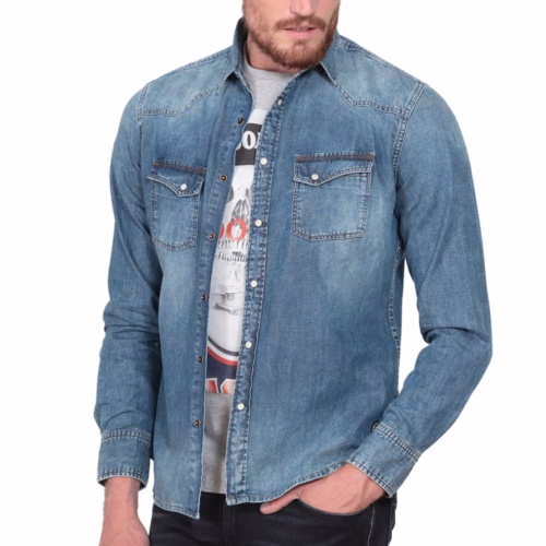 Chemise en jean LTC Le Temps des Cerises homme Regis