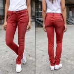 Jean femme Freeman T Porter Alexa Magic Slim rouge brick red