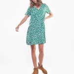 Robe Le Temps des Cerises Mirama Liberty vert tropical