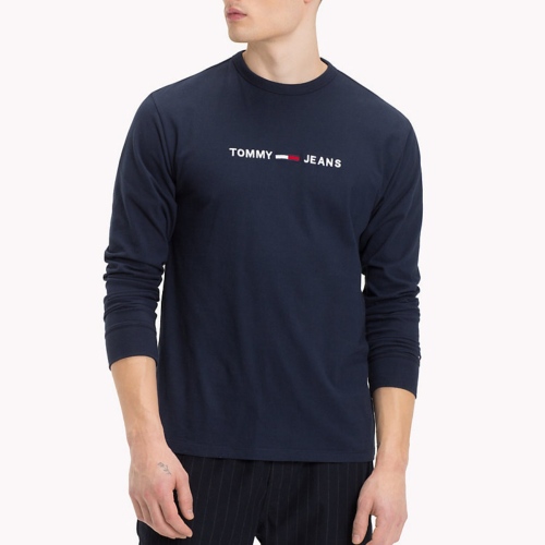 T Shirt Tommy Hilfiger Jeans bleu marine à manches longues