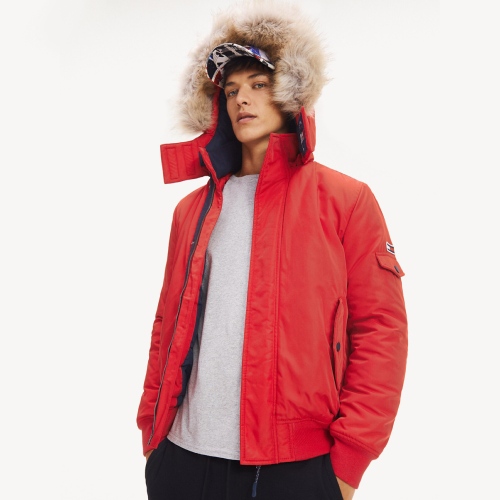 Blouson Tommy Hilfiger Jeans pour homme bomber technique rouge