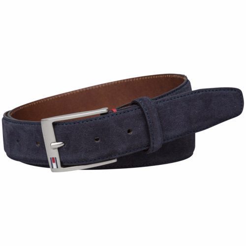 Ceinture Tommy Hilfiger Pieter en cuir suédé bleu marine midnight