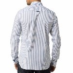 Chemise en coton stretch blanc rayé Tommy Hilfiger homme