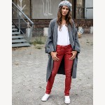 Jean femme Freeman T Porter Alexa Magic Slim rouge brick red