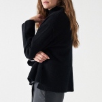 Pull en laine et cachemire noir Salsa pour femme