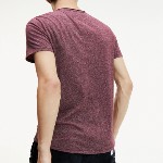 T Shirt slim Tommy Jeans en coton bordeaux chiné