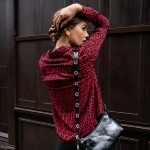 Chemisier Freeman T Porter Felicie Geobi rouge et noir