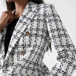 Veste blazer Salsa Jeans femme blanc texturé rayé noir