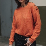 Pull femme Freeman T Porter Priya en laine et mohair orange