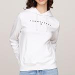 Sweat capuche blanc Tommy Jeans femme logo brodé