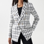 Veste blazer Salsa Jeans femme blanc texturé rayé noir